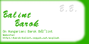 balint barok business card
